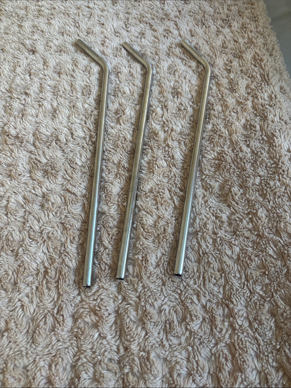 Stainless Steel Reusable Bent Drinking Straws - Silver (3 Pack)